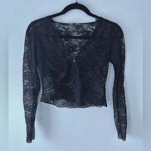 Zara Lace Button Down Blouse